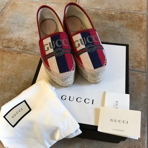 Authentic Gucci Sylvie platform espadrilles